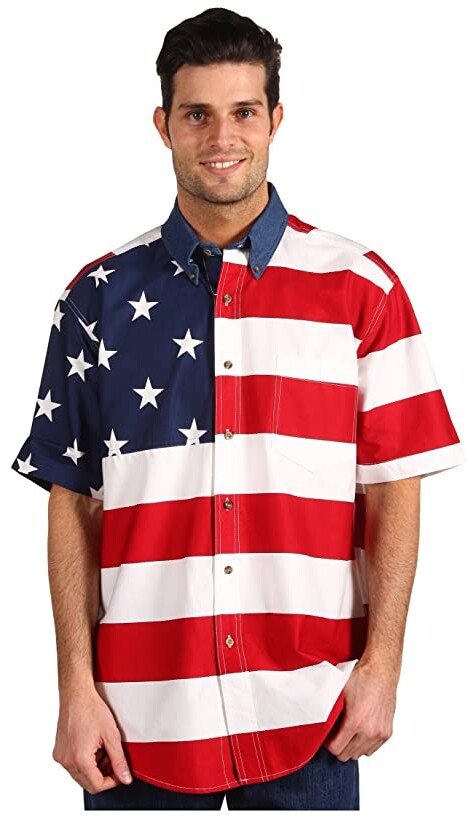 american flag collared shirt