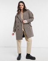 Thumbnail for your product : Selected oversized wool coat in check