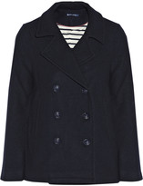 Thumbnail for your product : Petit Bateau Double-breasted wool-blend peacoat