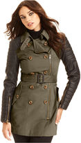 Thumbnail for your product : Walter W118 by Baker Long-Sleeve Quilted Faux-Leather Trench Coat