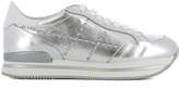 Silver Leather Sneakers 