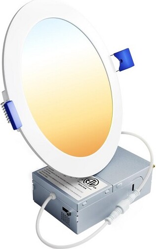 Itopfox12PackLEDRecessedCeilingLight,Dimmable,2700K-5000K5CCT,1200LM12W120V,HighBrightnessCanlessWaferDownlight-ETL&FCC&IC