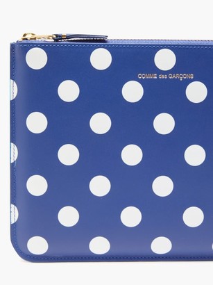 Comme des Garcons Polka-dot Leather Pouch - Navy Multi