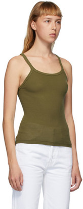 RE/DONE Green Hanes Edition Ribbed Tank Top