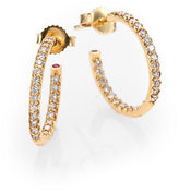 Thumbnail for your product : Roberto Coin Diamond & 18K Yellow Gold Hoop Earrings/0.7"