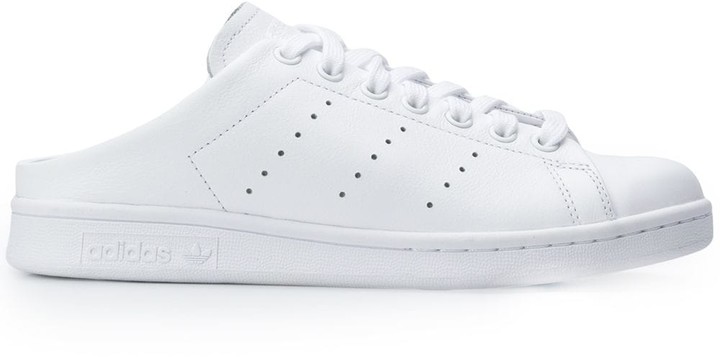 white leather mule sneakers