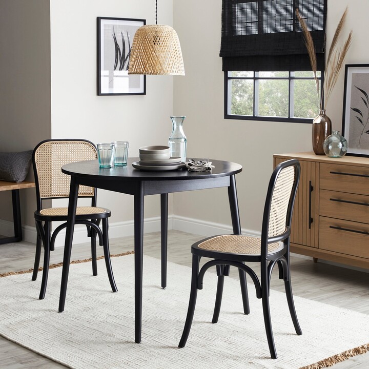 Dunelm Leo Dining Table with 2 Tulle Chairs Black ShopStyle