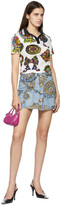 Thumbnail for your product : Versace Jeans Couture Blue & Gold Denim Regalia Baroque Print Miniskirt