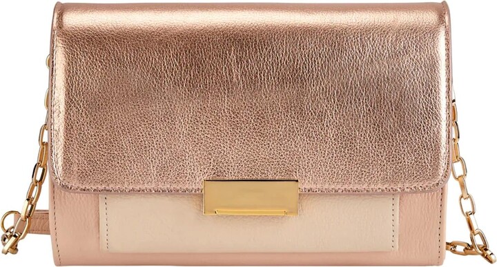GiGi Kate Crossbody Bag In Metallic Rose