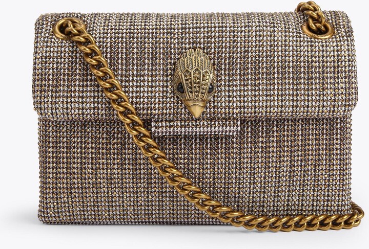 Kurt Geiger London Kensington Small Quilted Long Flap Wallet On Silver Chain  Crossbody Bag