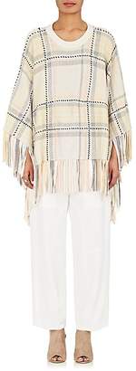Chloé WOMEN'S WOOL-CASHMERE FRINGED PONCHO