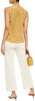 Thumbnail for your product : Vanessa Bruno Pussy-bow Cutout Floral-print Silk Crepe De Chine Blouse