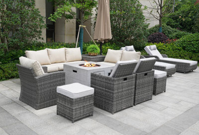 Direct Wicker 12 Piece Sofa Seating Group with Cushions