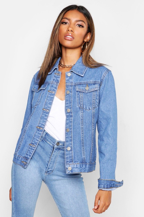 fitted womens denim jacket