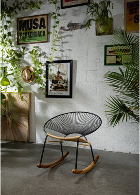 Tucurinca La Purohierro Rocking Chair – Indoor & Covered it outdoor Use, Minimalist Tropical Design