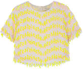 Carolina Herrera - Cropped Embroidered Organza Top - Yellow