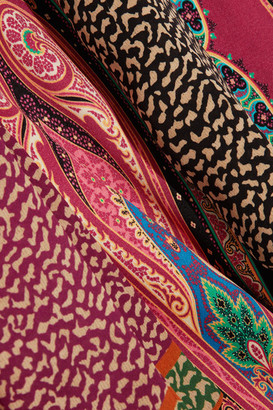Etro Printed Silk Dress - Burgundy