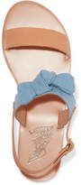 Thumbnail for your product : Ancient Greek Sandals Clio Bow-embellished Denim And Leather Sandals - Tan