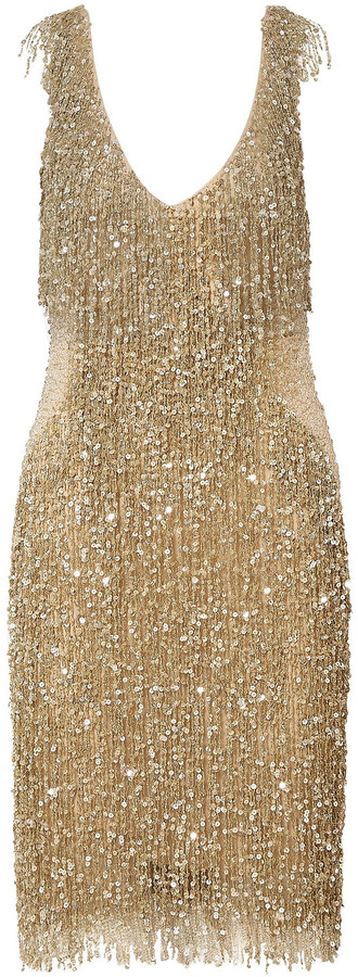 gatsby embellished chiffon mini dress