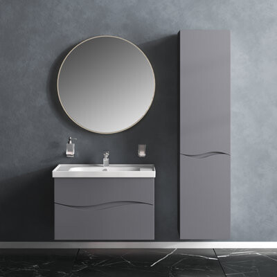 Ivy Bronx Kieralyn Modern Wall Mounted Bathroom Vanity With Washbasin | Non Toxic Fire Resistant MDF 40\