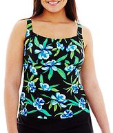 Thumbnail for your product : JCPenney St. John's Bay St. Johns Bay Floral Print Peasant Tankini Swim Top - Plus