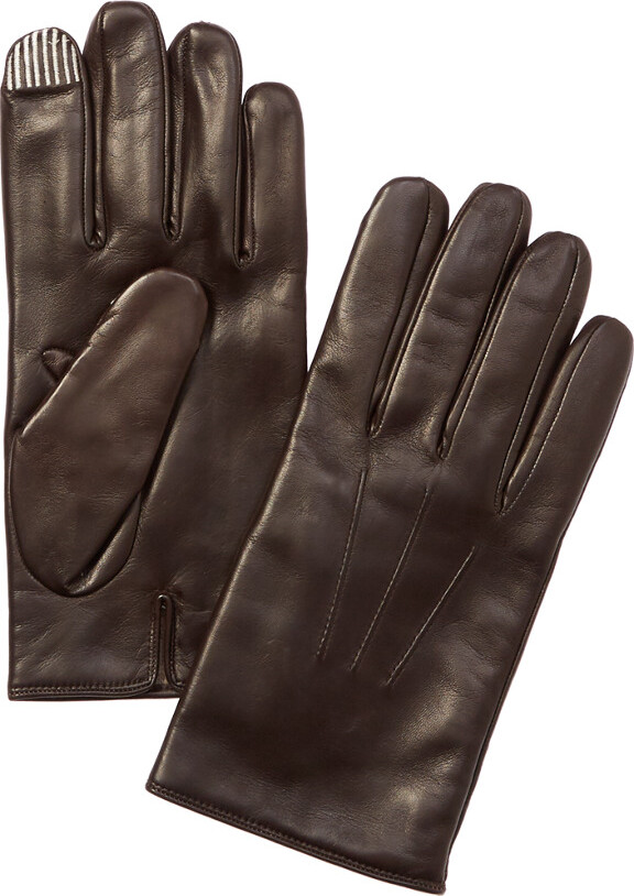Portolano Men's Tech Chocolate Leather Gloves ShopStyle