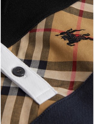Burberry Vintage Check Panel Cotton Polo Shirt