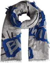 Thumbnail for your product : Burberry Graffiti Print Fil Coupé Cotton Wool Modal Scarf