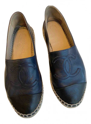 navy leather espadrilles