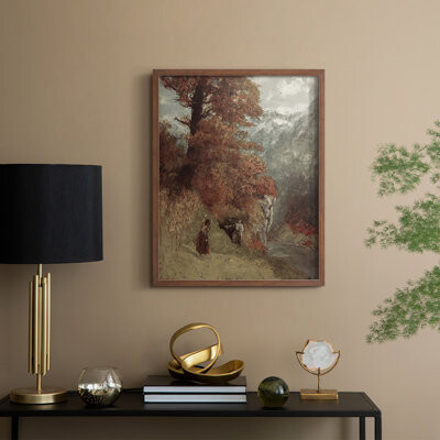 Alcott Hill Vintage Landscape CLXV Framed Print - Solid Wood