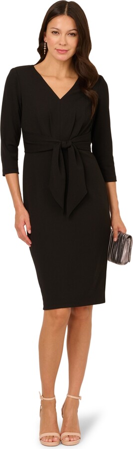 Adrianna Papell Women's V-Neck Solid Sheath Dress