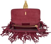 Thumbnail for your product : Valentino Gryphon Fringe Leather Flap Bag