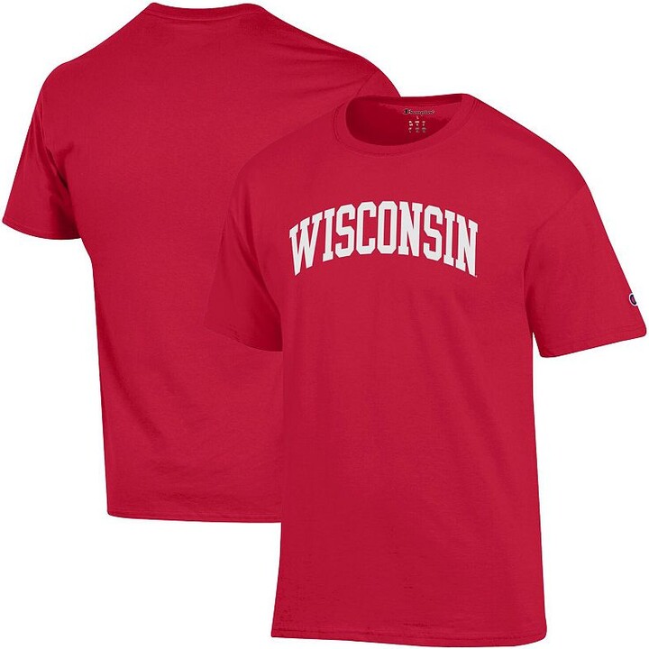Men's Champion Red Wisconsin Badgers Basic Arch T-Shirt