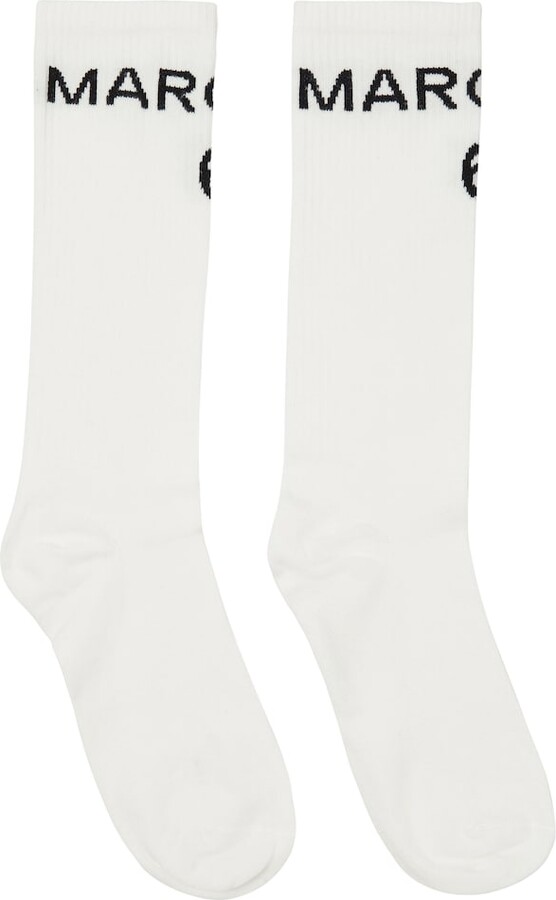 MM6 MAISON MARGIELA Kids Logo ribbed-knit cotton-blend socks
