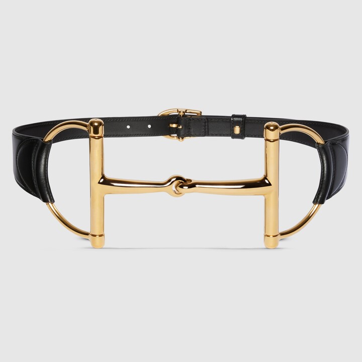 Wide belt with oversized Horsebit