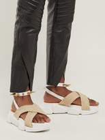 Thumbnail for your product : Marques Almeida Raffia Trimmed Studded Rubber Sole Sandals - Womens - White