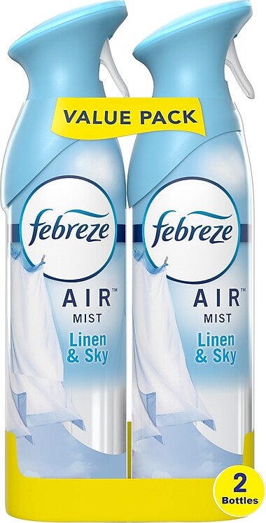 Febreze Odor-Fighting Air Freshener Spray, Linen & Sky Scent, 8.8 oz., 2/Pack (97799)