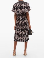 Thumbnail for your product : Paco Rabanne Floral-print Plisse Midi Dress - Black Multi