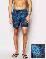 Thumbnail for your product : ASOS Swim Shorts With Hibiscus In Mid Length