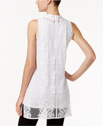 Alfani Lace Mock-Neck Top, Only at Macy's