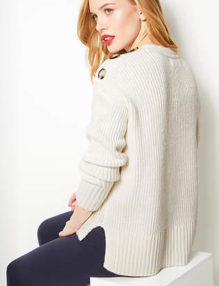 Marks and Spencer PETITE Cotton Blend Textured Jumper