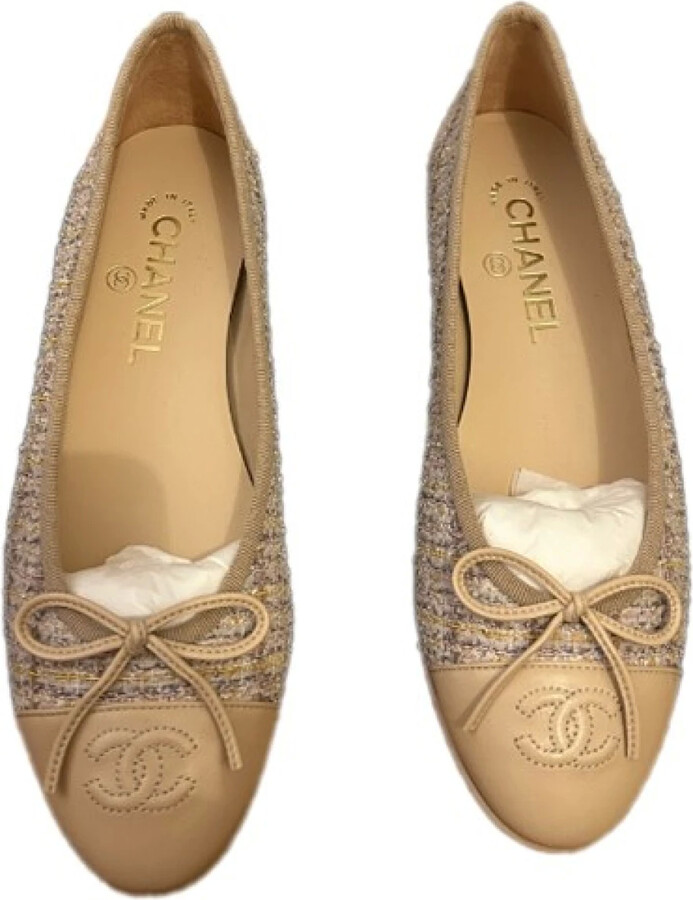 Chanel Tweed ballet flats - ShopStyle