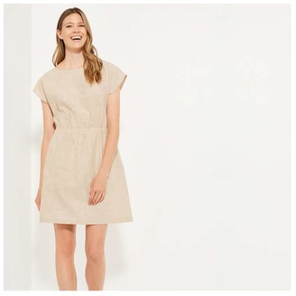 Joe Fresh Women's Linen Blend Dress, Khaki Brown (Size L)