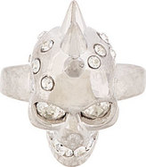 Thumbnail for your product : Alexander McQueen Silver Liberty Spike Punk Skull Ring