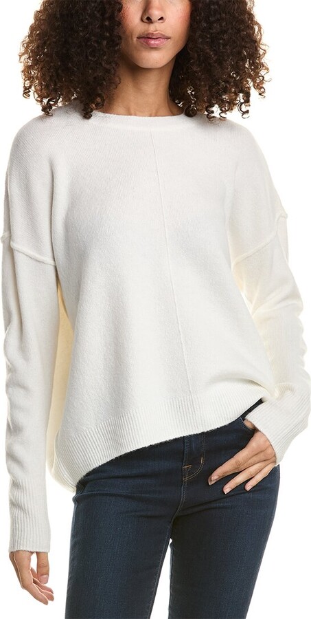 Vince Camuto Exposed Seam Crewneck Sweater in Green
