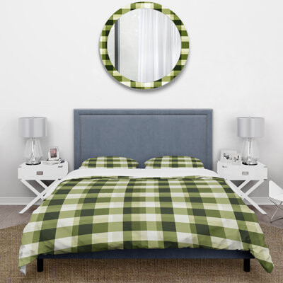Uk Green Plaid Elegance - Plaid Duvet Cover Set