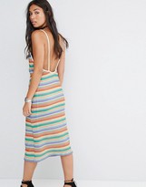 Thumbnail for your product : Motel Cami Midi Dress With Scoop Back In Vintage Stripe