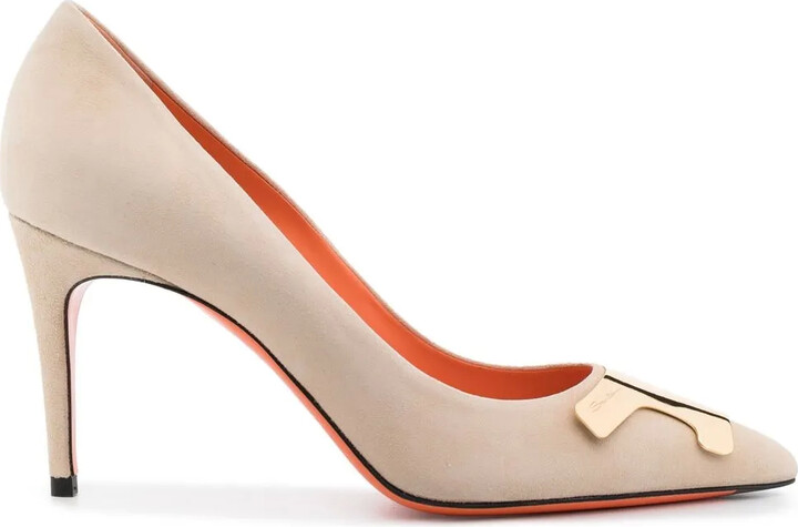 Santoni 85mm Suede Pumps