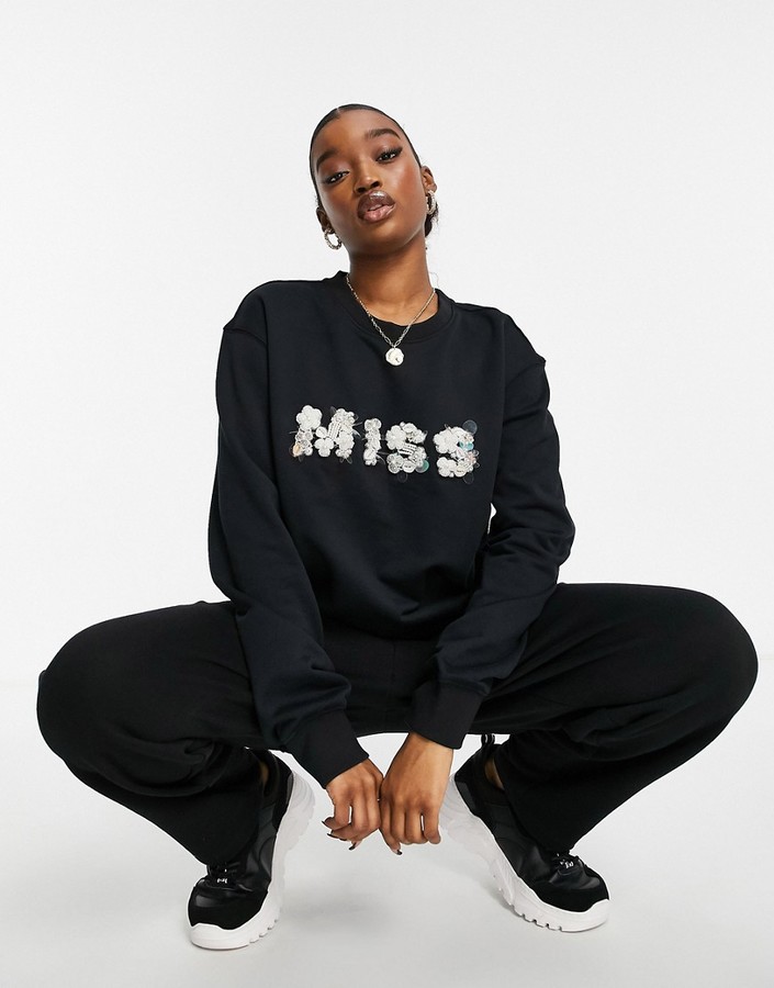 Miss Sixty odelia sweatshirt in black - ShopStyle