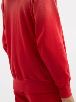 LES TIEN Ombré Brushed-back Cotton Hooded Sweatshirt - Red